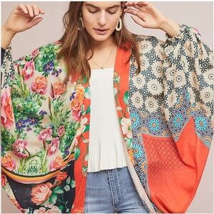 Anthropologie Dylan Floral Cocoon Kimono